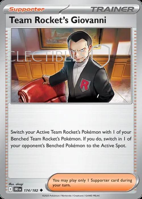Pokemon Destined Rivals 174/182 Team Rockets Giovanni  Reverse Holo