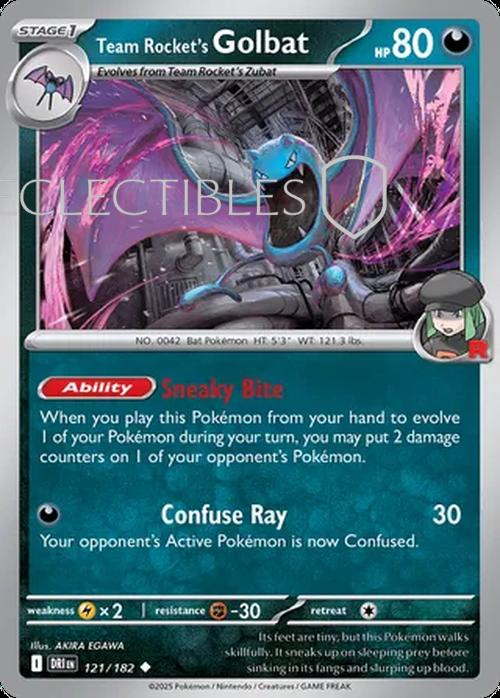 Pokemon Destined Rivals 121/182 Team Rockets Golbat  Reverse Holo