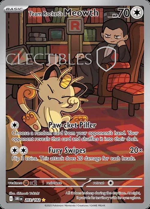 Pokemon Destined Rivals 203/182 Team Rockets Meowth