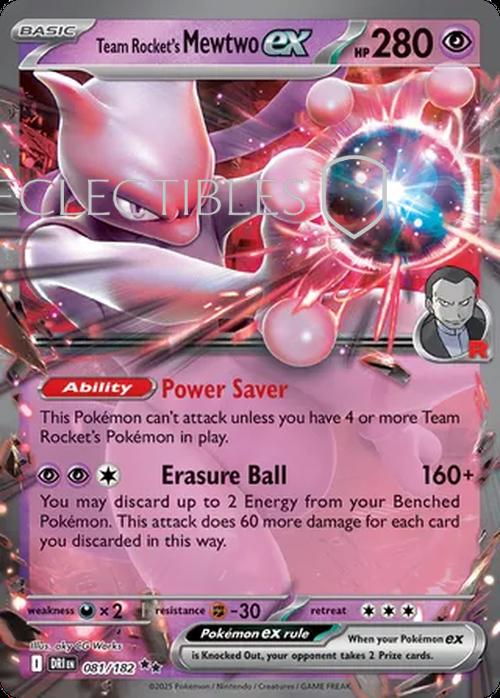 Pokemon Destined Rivals 081/182 Team Rockets Mewtwo ex