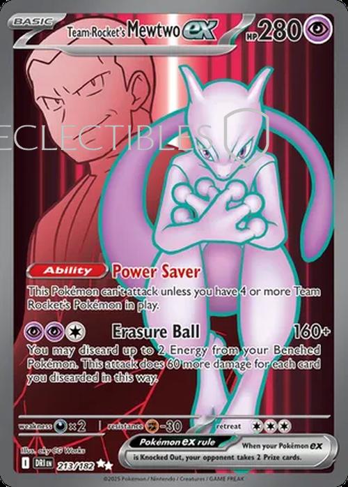 Pokemon Destined Rivals 213/182 Team Rockets Mewtwo ex