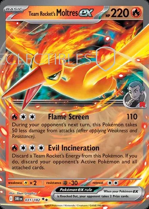 Pokemon Destined Rivals 031/182 Team Rockets Moltres ex