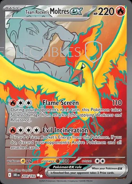 Pokemon Destined Rivals 208/182 Team Rockets Moltres ex