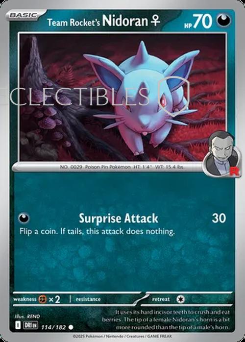 Pokemon Destined Rivals 114/182 Team Rockets Nidoran  Reverse Holo