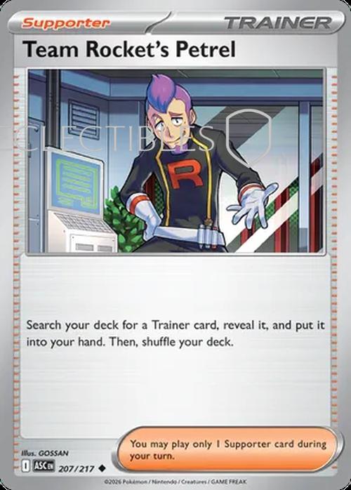 Pokemon Ascended Heroes 207/217 Team Rockets Petrel  Reverse Holo