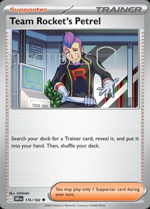 Pokemon Destined Rivals 176/182 Team Rockets Petrel  Reverse Holo
