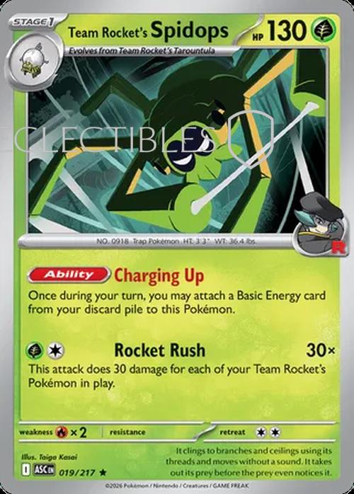 Pokemon Ascended Heroes 019/217 Team Rockets Spidops  Reverse Holo