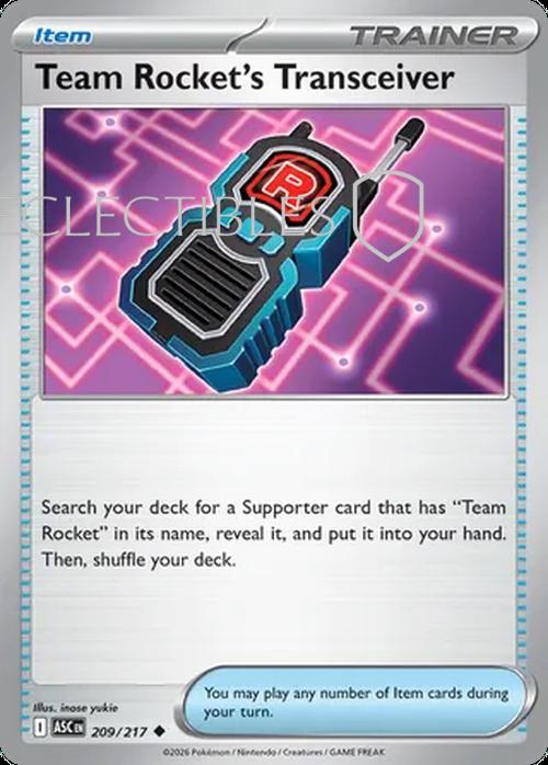 Pokemon Ascended Heroes 209/217 Team Rockets Transceiver  Reverse Holo