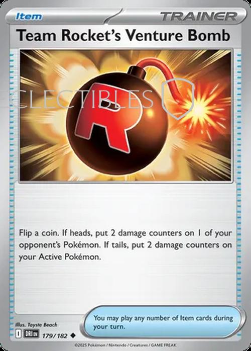 Pokemon Destined Rivals 179/182 Team Rockets Venture Bomb  Reverse Holo