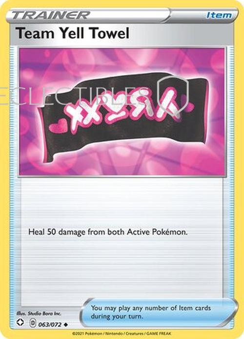 Pokemon Shining Fates 063/072 Team Yell Towel  Reverse Holo