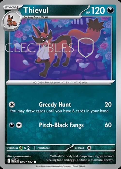 Pokemon Mega Evolutions 090/132 Thievul  Reverse Holo