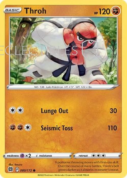 Pokemon Brilliant Stars 080/172 Throh  Reverse Holo