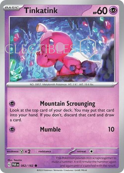 Pokemon Paradox Rift 082/182 Tinkatink  Reverse Holo