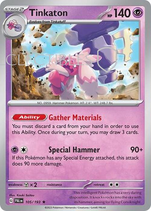 Pokemon Paldea Evolved  105/193 Tinkaton Holo