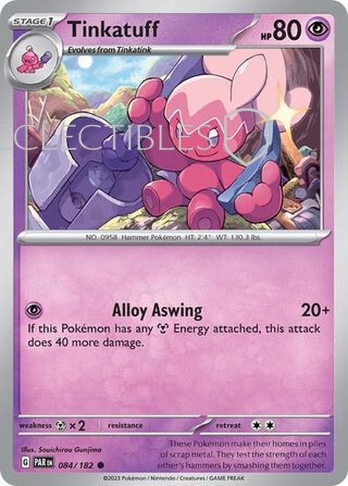 Pokemon Paradox Rift 084/182 Tinkatuff  Reverse Holo