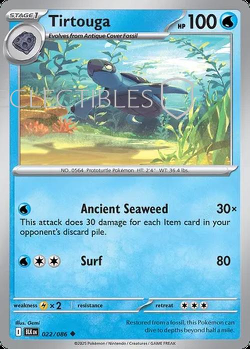 Pokemon Black Bolt 022/086 Tirtouga  Reverse Holo