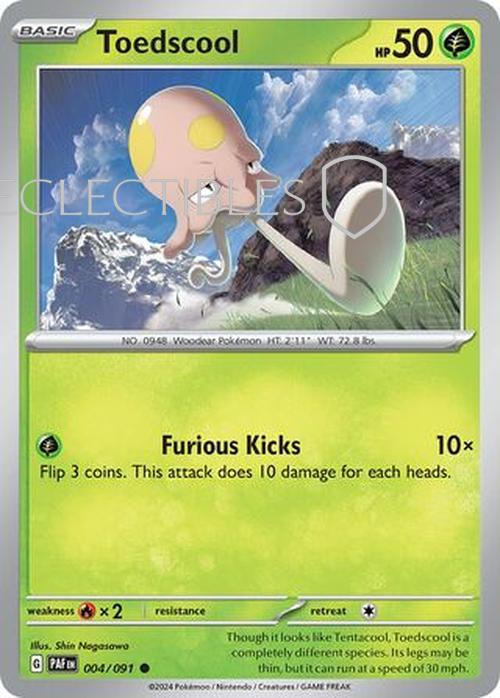 Pokemon Paldean Fates 004/91 Toedscool  Reverse Holo