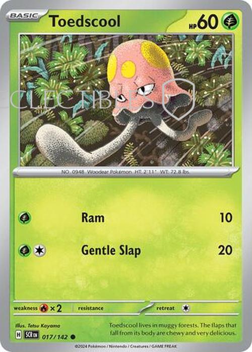 Pokemon Stellar Crown 017/142 Toedscool  Reverse Holo