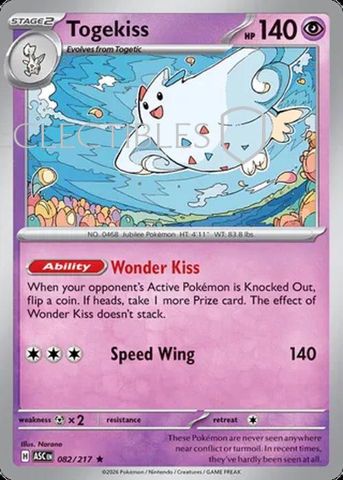 Pokemon Ascended Heroes 082/217 Togekiss  Reverse Holo