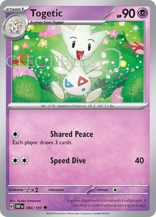 Pokemon Obsidian Flame 084/197 Togetic  Reverse Holo