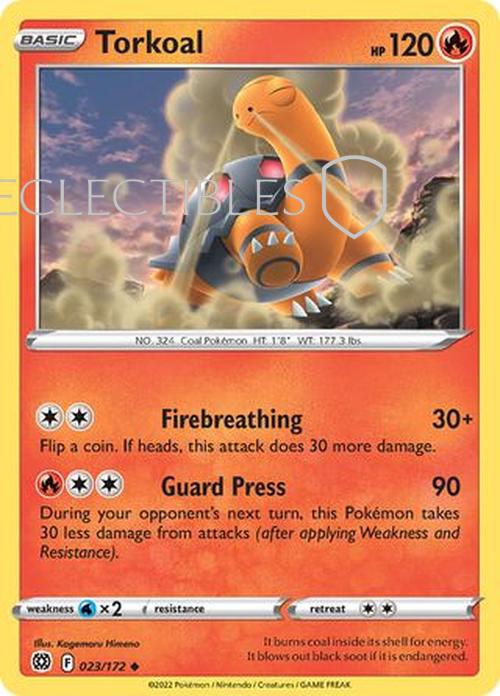 Pokemon Brilliant Stars 023/172 Torkoal  Reverse Holo