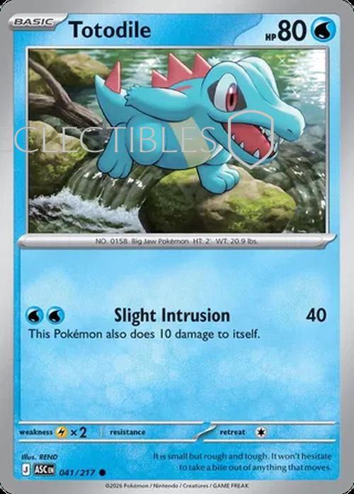 Pokemon Ascended Heroes 041/217 Totodile  Reverse Holo