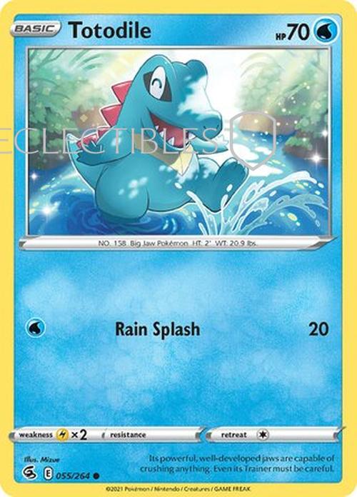 Pokemon Fusion Strike 055/264 Totodile  Reverse Holo