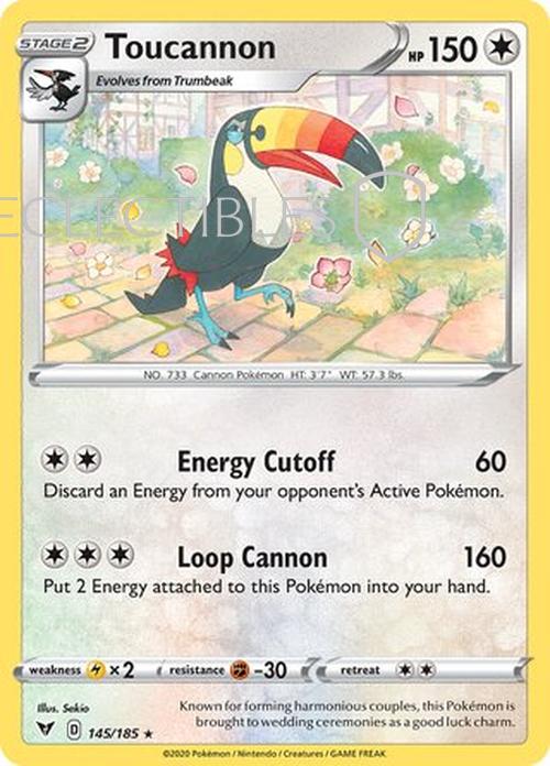 Pokemon Vivid Voltage 145/185 Toucannon Reverse Holo