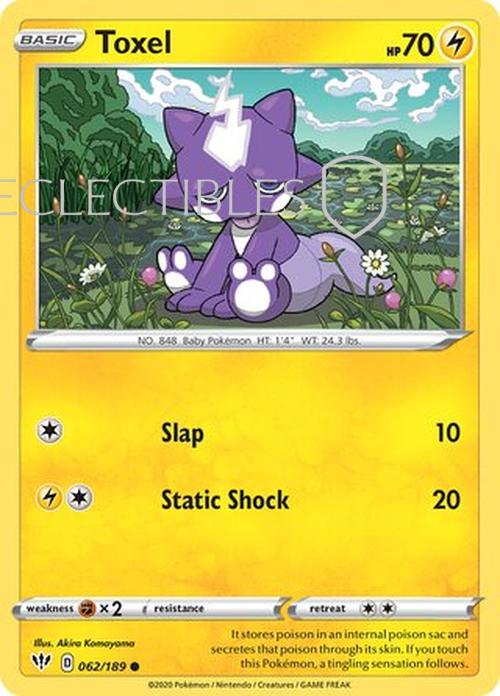 Pokemon Darkness Ablaze 062/189 Toxel  Reverse Holo