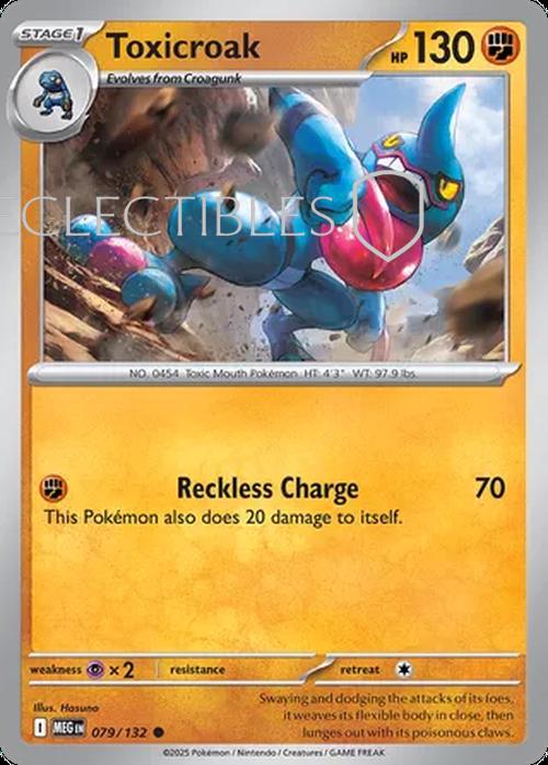 Pokemon Mega Evolutions 079/132 Toxicroak  Reverse Holo