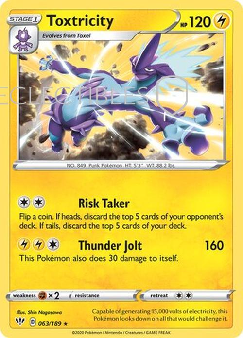 Pokemon Darkness Ablaze 063/189 Toxtricity Holo