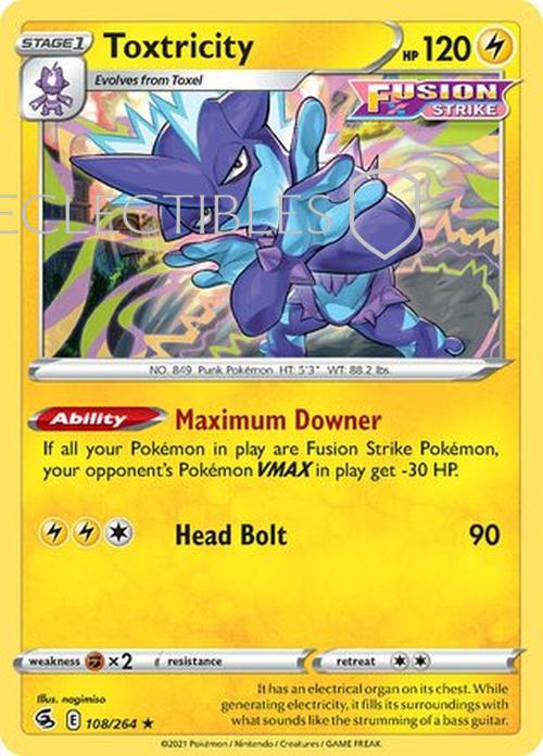 Pokemon Fusion Strike 108/264 Toxtricity Holo
