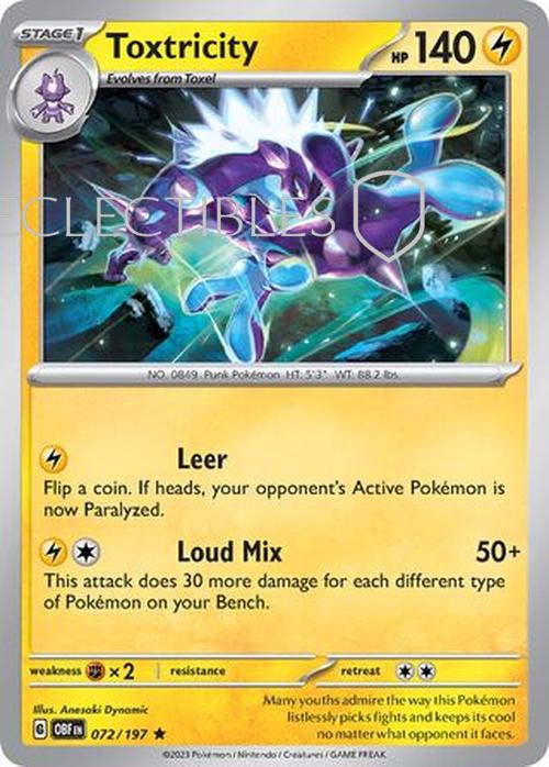 Pokemon Obsidian Flame 072/197 Toxtricity Holo