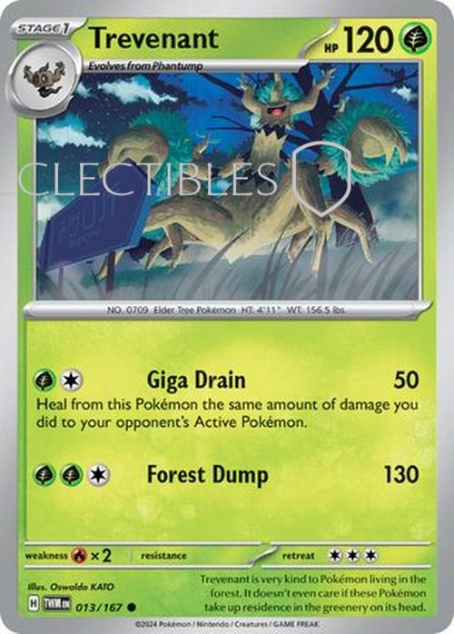 Pokemon Twilight Masquerade 013/167 Trevenant  Reverse Holo