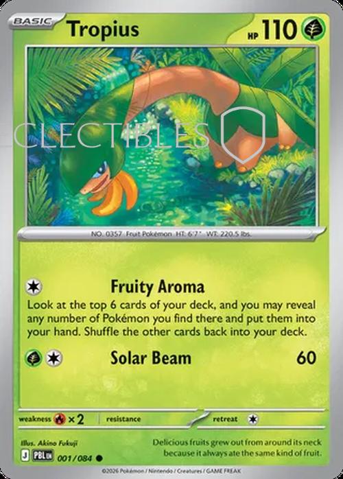 Pokemon pitch black 001/84 Tropius  Reverse Holo