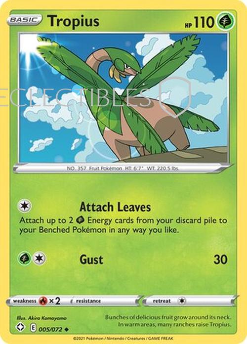 Pokemon Shining Fates 005/072 Tropius  Reverse Holo