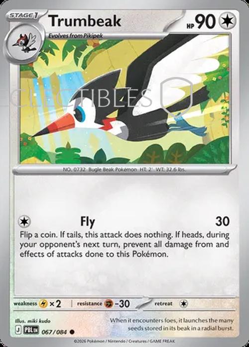 Pokemon pitch black 067/84 Trumbeak  Reverse Holo