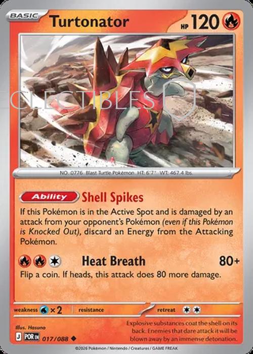 Pokemon Perfect Order 017/88 Turtonator  Reverse Holo