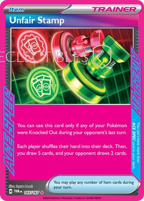 Pokemon Twilight Masquerade 165/167 Unfair Stamp  Reverse Holo