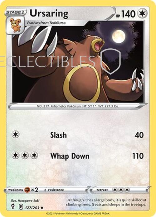 Pokemon Evolving Skies 127/203 Ursaring  Reverse Holo