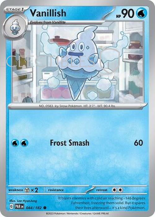 Pokemon Paradox Rift 044/182 Vanillish  Reverse Holo