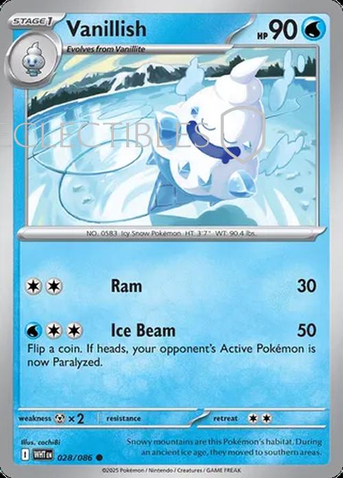 Pokemon White Flare 028/086 Vanillish  Reverse Holo