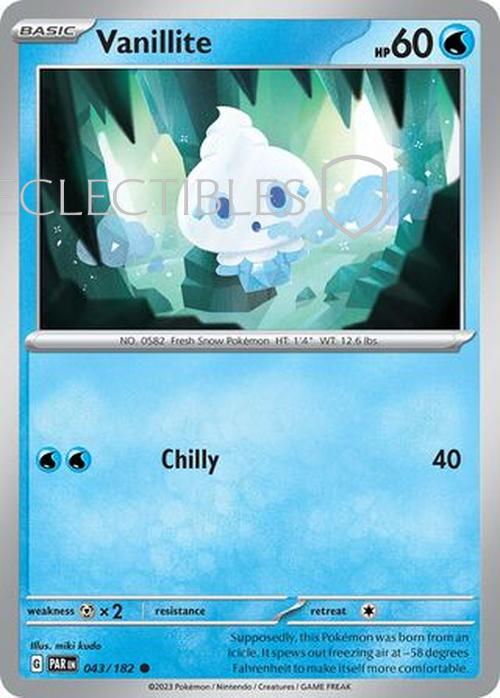 Pokemon Paradox Rift 043/182 Vanillite  Reverse Holo
