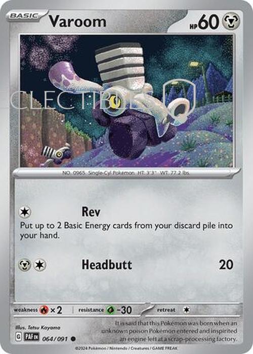 Pokemon Paldean Fates 064/91 Varoom  Reverse Holo