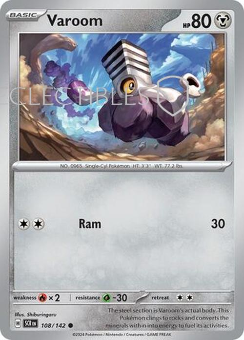 Pokemon Stellar Crown 108/142 Varoom  Reverse Holo