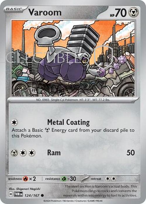 Pokemon Twilight Masquerade 124/167 Varoom  Reverse Holo