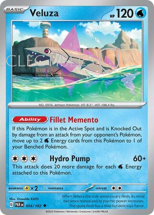 Pokemon Paradox Rift 054/182 Veluza  Reverse Holo