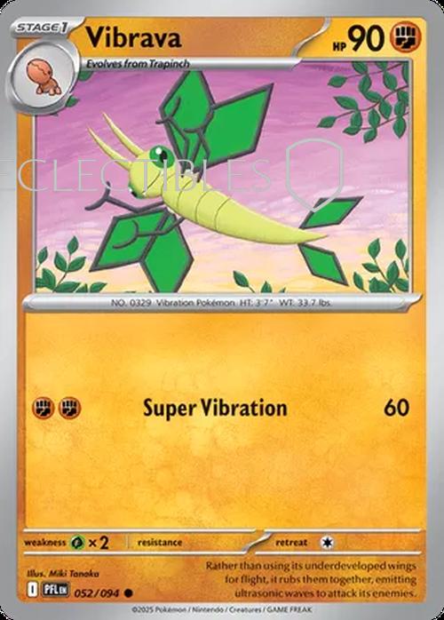 Pokemon Phantasmal Flames 052/094 Vibrava  Reverse Holo