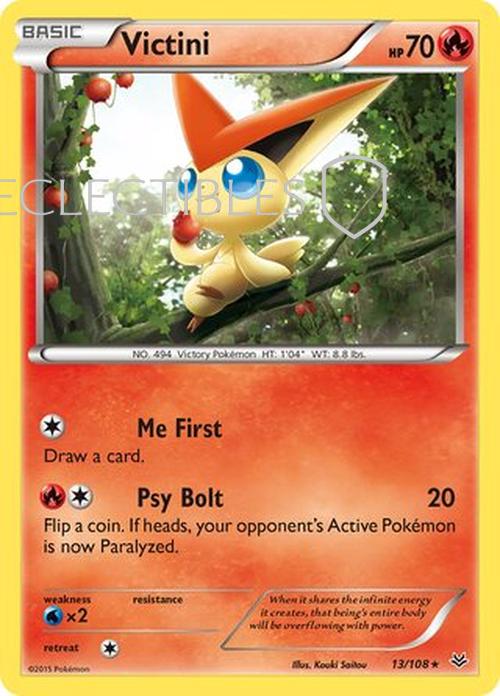 Pokemon Roaring Skies 013/108 Victini Reverse Holo