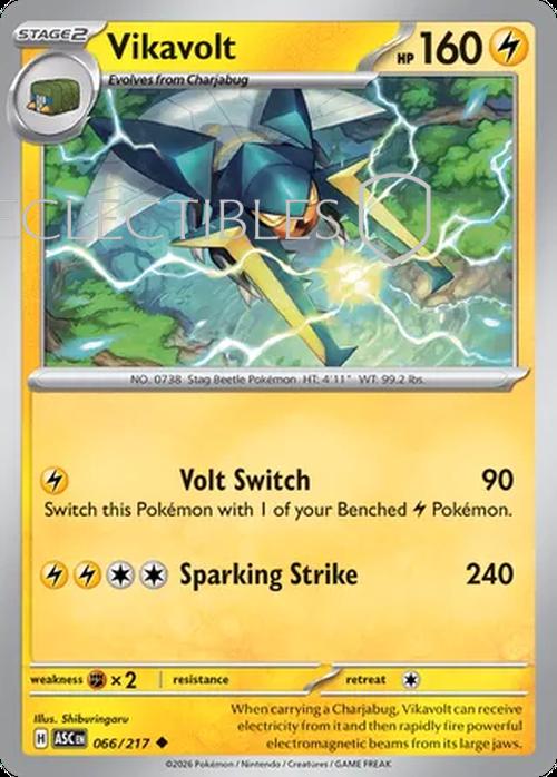 Pokemon Ascended Heroes 066/217 Vikavolt  Reverse Holo